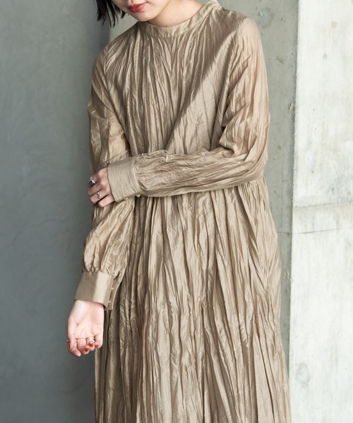 Aunt Marie's（アントマリーズ）の「【低身長向けSサイズ有】 ワッシャーロングスリーブワンピース /AUNT MARIE'S（ワンピース・レディース・ブラウン/ベージュ/モカ/ブラック・MEDIUM/SMALL）」の18枚目の写真