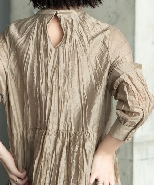 Aunt Marie's（アントマリーズ）の「【低身長向けSサイズ有】 ワッシャーロングスリーブワンピース /AUNT MARIE'S（ワンピース・レディース・ブラウン/ベージュ/モカ/ブラック・MEDIUM/SMALL）」の20枚目の写真