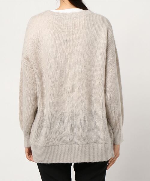 LOWRYS FARM（ローリーズファーム）の「モヘヤＶネックカーディガンＬＳ　894974（カーディガン/ボレロ・レディース・ダークブラウン/グレー/グリーン・FREE）」の10枚目の写真