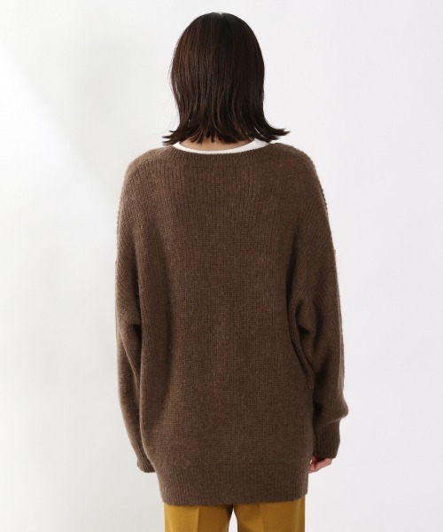 LOWRYS FARM（ローリーズファーム）の「モヘヤＶネックカーディガンＬＳ　894974（カーディガン/ボレロ・レディース・ダークブラウン/グレー/グリーン・FREE）」の19枚目の写真