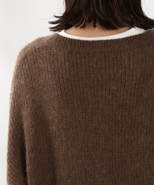 LOWRYS FARM（ローリーズファーム）の「モヘヤＶネックカーディガンＬＳ　894974（カーディガン/ボレロ・レディース・ダークブラウン/グレー/グリーン・FREE）」の4枚目の写真