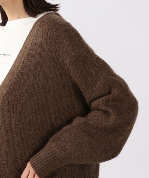 LOWRYS FARM（ローリーズファーム）の「モヘヤＶネックカーディガンＬＳ　894974（カーディガン/ボレロ・レディース・ダークブラウン/グレー/グリーン・FREE）」の15枚目の写真