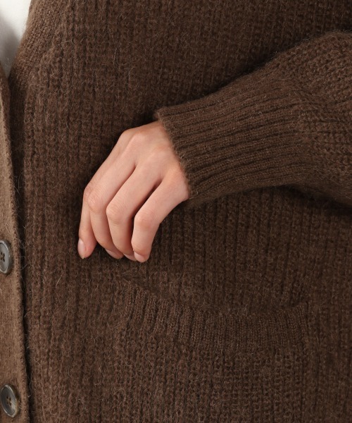 LOWRYS FARM（ローリーズファーム）の「モヘヤＶネックカーディガンＬＳ　894974（カーディガン/ボレロ・レディース・ダークブラウン/グレー/グリーン・FREE）」の14枚目の写真