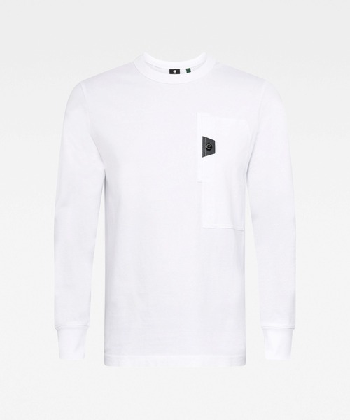 G-STAR（ジースター）の「Utility Pocket Logo T-Shirt/ワンポイント/ロンT（Tシャツ/カットソー・メンズ・ダークブラック/ホワイト・SMALL/MEDIUM/LARGE/X-SMALL/X-LARGE/XX-SMALL）」の15枚目の写真