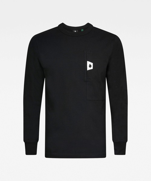 G-STAR（ジースター）の「Utility Pocket Logo T-Shirt/ワンポイント/ロンT（Tシャツ/カットソー・メンズ・ダークブラック/ホワイト・SMALL/MEDIUM/LARGE/X-SMALL/X-LARGE/XX-SMALL）」の17枚目の写真