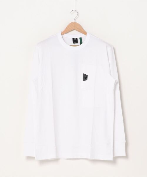 G-STAR（ジースター）の「Utility Pocket Logo T-Shirt/ワンポイント/ロンT（Tシャツ/カットソー・メンズ・ダークブラック/ホワイト・SMALL/MEDIUM/LARGE/X-SMALL/X-LARGE/XX-SMALL）」の18枚目の写真