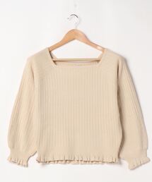 flower | スクエアフリルリブニット(ニット/セーター)