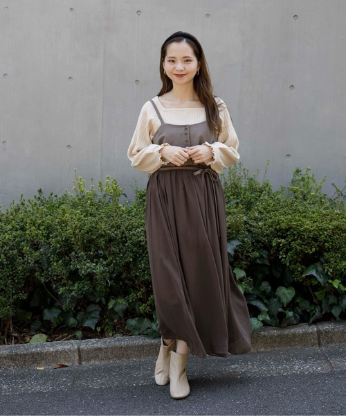 flower（フラワー）の「スクエアフリルリブニット（ニット/セーター・レディース・ベージュ/ピンク/アイボリー・FREE）」の11枚目の写真