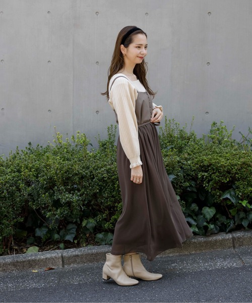 flower（フラワー）の「スクエアフリルリブニット（ニット/セーター・レディース・ベージュ/ピンク/アイボリー・FREE）」の12枚目の写真