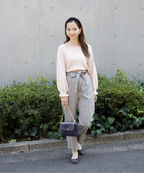 flower（フラワー）の「スクエアフリルリブニット（ニット/セーター・レディース・ベージュ/ピンク/アイボリー・FREE）」の15枚目の写真