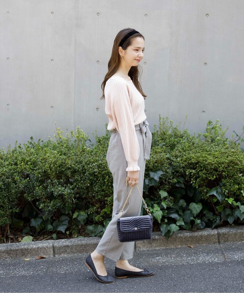 flower（フラワー）の「スクエアフリルリブニット（ニット/セーター・レディース・ベージュ/ピンク/アイボリー・FREE）」の16枚目の写真