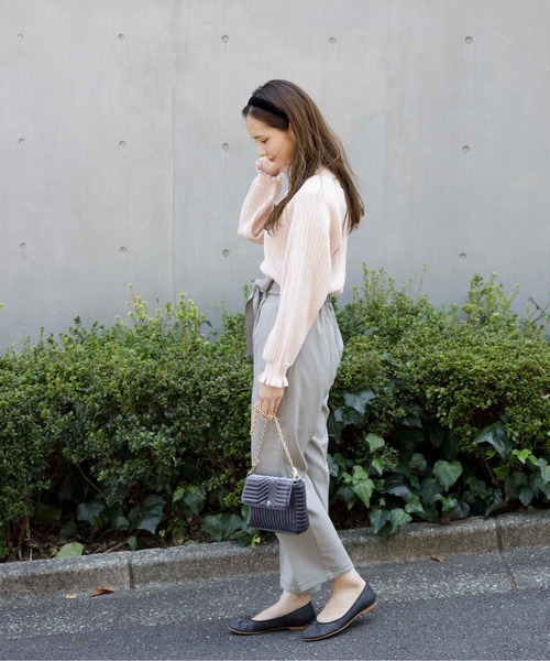 flower（フラワー）の「スクエアフリルリブニット（ニット/セーター・レディース・ベージュ/ピンク/アイボリー・FREE）」の18枚目の写真