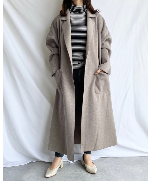 She's Closet(シーズクローゼット)の「裏起毛ハイネックボーダーカットソー(Tシャツ/カットソー・レディース・ホワイト/ブラック/グレー/キャメル・FREE)」の8枚目の写真