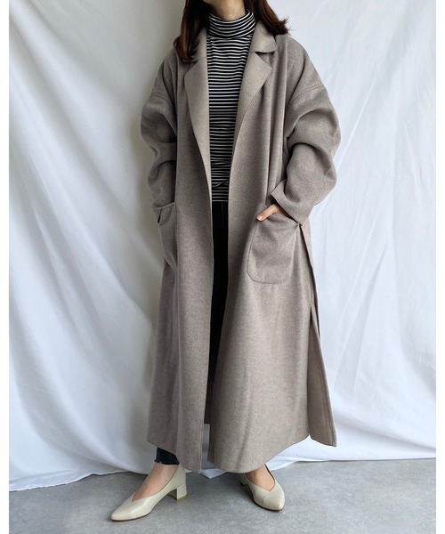 She's Closet(シーズクローゼット)の「裏起毛ハイネックボーダーカットソー(Tシャツ/カットソー・レディース・ホワイト/ブラック/グレー/キャメル・FREE)」の10枚目の写真