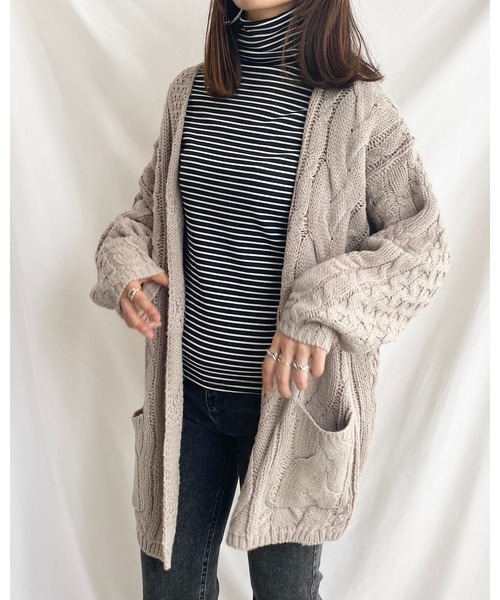 She's Closet(シーズクローゼット)の「裏起毛ハイネックボーダーカットソー(Tシャツ/カットソー・レディース・ホワイト/ブラック/グレー/キャメル・FREE)」の17枚目の写真