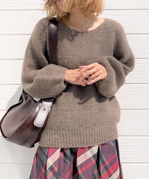 Q | ホールガーメント モヘアガーター編みニット(ニット/セーター)