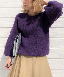 Q | ホールガーメント モヘアガーター編みニット(ニット/セーター)