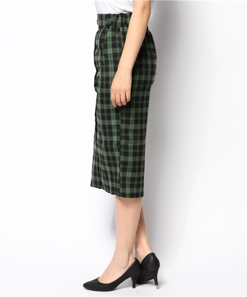 AZUL by moussy（アズールバイマウジー）の「オーバーチェックペンシルSK（スカート・レディース・グリーン系その他/ブラック×レッド・MEDIUM/SMALL）」の3枚目の写真