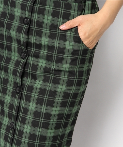 AZUL by moussy（アズールバイマウジー）の「オーバーチェックペンシルSK（スカート・レディース・グリーン系その他/ブラック×レッド・MEDIUM/SMALL）」の7枚目の写真