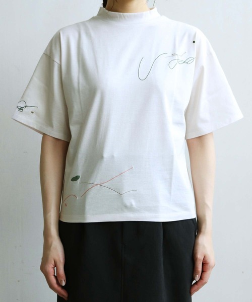 caph（カーフ）の「◇pink pepper × caph 刺繍Tシャツ（Tシャツ/カットソー・レディース・チャコールグレー/アイボリー・FREE）」の16枚目の写真