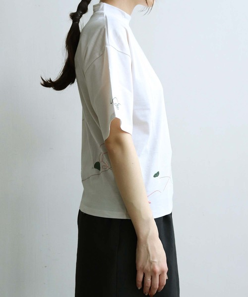 caph（カーフ）の「◇pink pepper × caph 刺繍Tシャツ（Tシャツ/カットソー・レディース・チャコールグレー/アイボリー・FREE）」の17枚目の写真