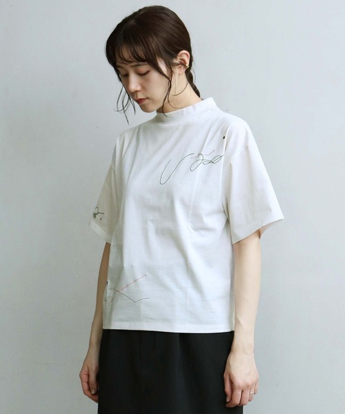caph（カーフ）の「◇pink pepper × caph 刺繍Tシャツ（Tシャツ/カットソー・レディース・チャコールグレー/アイボリー・FREE）」の11枚目の写真