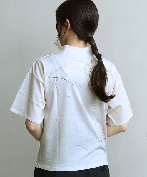 caph（カーフ）の「◇pink pepper × caph 刺繍Tシャツ（Tシャツ/カットソー・レディース・チャコールグレー/アイボリー・FREE）」の12枚目の写真