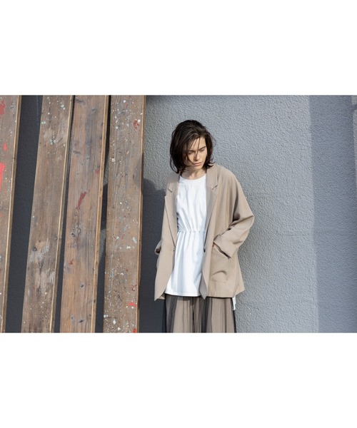 OSMOSIS(オズモーシス)の「チュールレイヤードTシャツ(Tシャツ/カットソー・レディース・ホワイト/カーキ/ブラック・ONE SIZE)」の7枚目の写真