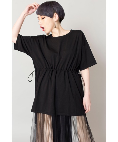 OSMOSIS(オズモーシス)の「チュールレイヤードTシャツ(Tシャツ/カットソー・レディース・ホワイト/カーキ/ブラック・ONE SIZE)」の11枚目の写真