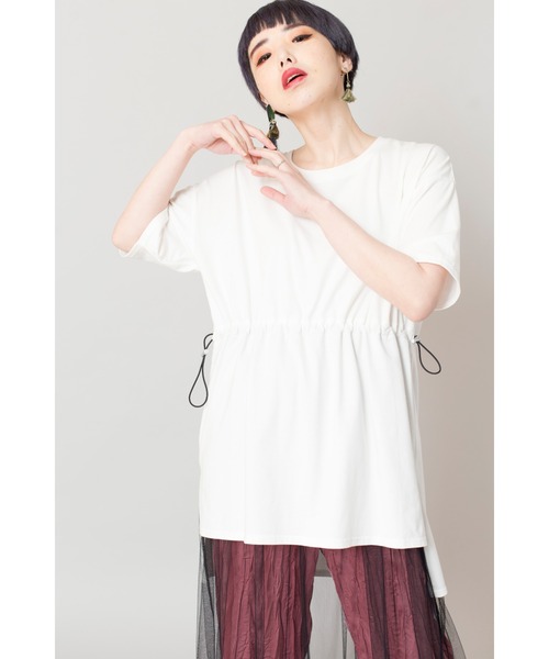 OSMOSIS(オズモーシス)の「チュールレイヤードTシャツ(Tシャツ/カットソー・レディース・ホワイト/カーキ/ブラック・ONE SIZE)」の19枚目の写真