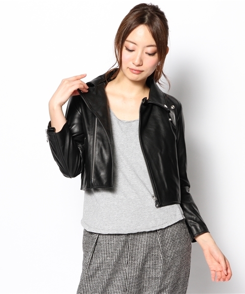 MID by MIDWEST(ミッド バイ ミッドウエスト)の「MID by MIDWEST ショートライダースジャケット(ライダースジャケット・レディース・ブラック・2/1)」の5枚目の写真