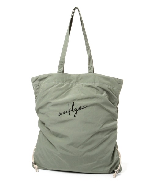 niko and...（ニコアンド）の「オリジナル刺繍ギャザートートバッグ（トートバッグ・レディース・ブラック/グリーン/その他1・0）」の2枚目の写真