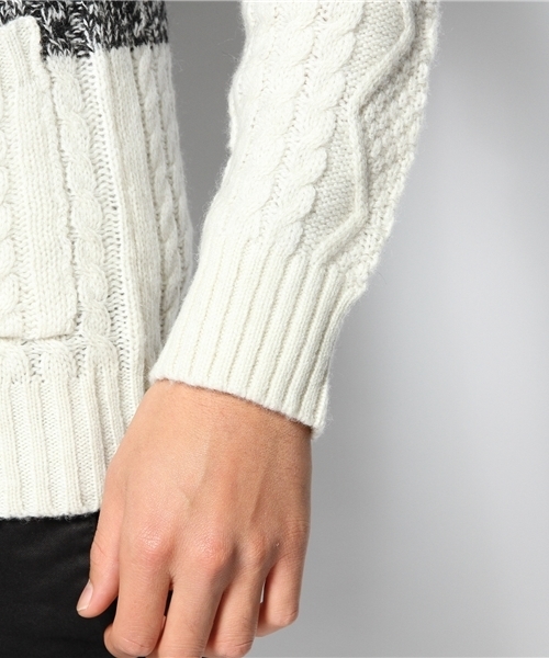 VENCEEXCHANGE（ヴァンスエクスチェンジ）の「ウールナイロンキリカエショールカーデ（カーディガン/ボレロ・メンズ・ブラック/ネイビー・SMALL/LARGE/MEDIUM）」の8枚目の写真