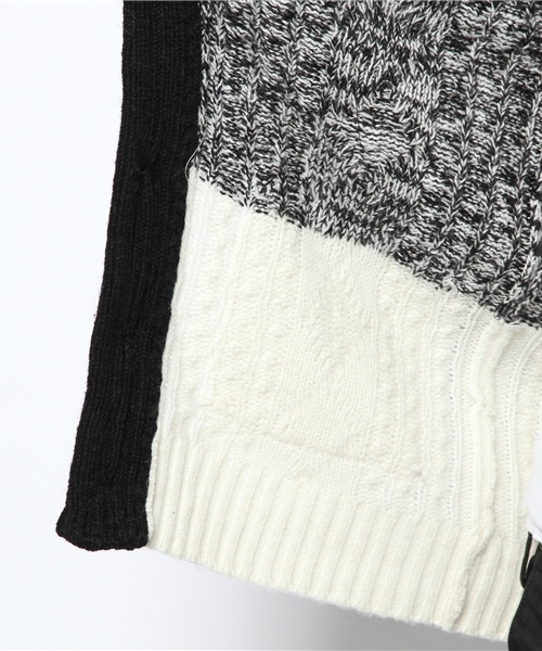 VENCEEXCHANGE（ヴァンスエクスチェンジ）の「ウールナイロンキリカエショールカーデ（カーディガン/ボレロ・メンズ・ブラック/ネイビー・SMALL/LARGE/MEDIUM）」の11枚目の写真