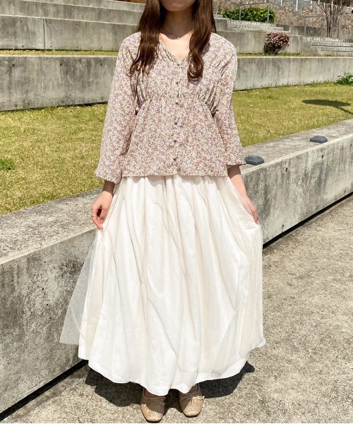 一点限り　littlecottonclothes 新品未使用　花柄ブラウス 小花柄ブラウス(80cm ピンク): キッズ - ナルミヤ オンライン