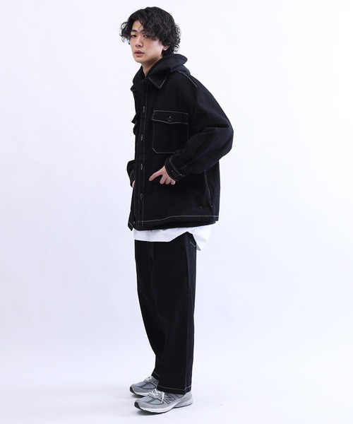 Lulu ＆ Arnie（るるあんどあーにー）の「オーバーサイズ 1タック ツイルパンツ（その他パンツ・メンズ・ブラック/グレー/オフホワイト/ブルーグレー/ブラック×ホワイト・MEDIUM/LARGE）」の7枚目の写真