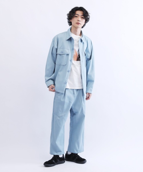 Lulu ＆ Arnie（るるあんどあーにー）の「オーバーサイズ 1タック ツイルパンツ（その他パンツ・メンズ・ブラック/グレー/オフホワイト/ブルーグレー/ブラック×ホワイト・MEDIUM/LARGE）」の12枚目の写真