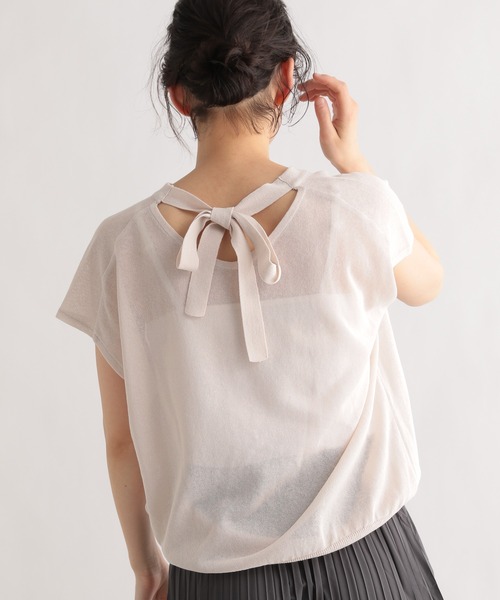 LE FOYER(ルフォワイエ)の「PATIO後ろリボンノースリーブプルオーバー(ニット/セーター・レディース・オフホワイト/ピンク/イエロー・38)」の15枚目の写真