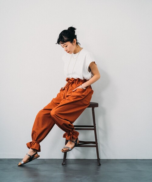 FREAK'S STORE（フリークスストア）の「▽mact × FREAK'S STORE/マクト 別注フレンチスリーブトップス（Tシャツ/カットソー・レディース・ベージュ/ホワイト/ブラック・ﾌﾘ-）」の5枚目の写真