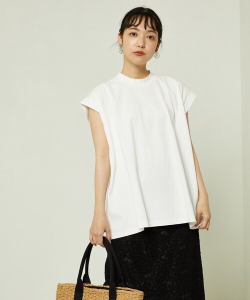 FREAK'S STORE（フリークスストア）の「▽mact × FREAK'S STORE/マクト 別注フレンチスリーブトップス（Tシャツ/カットソー・レディース・ベージュ/ホワイト/ブラック・ﾌﾘ-）」の8枚目の写真