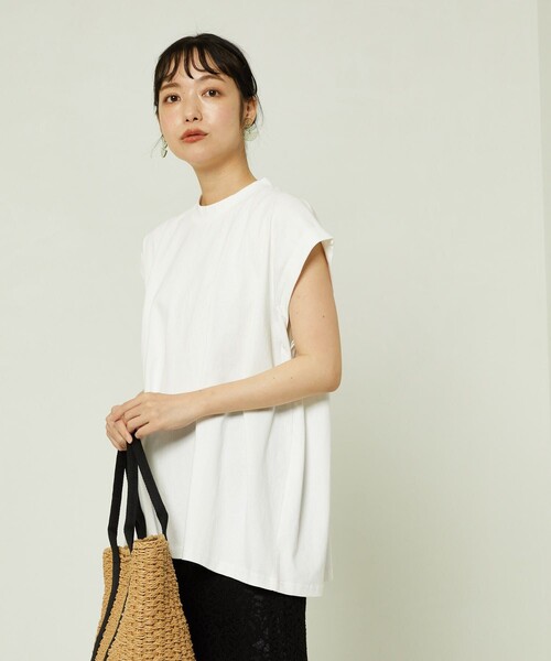 FREAK'S STORE（フリークスストア）の「▽mact × FREAK'S STORE/マクト 別注フレンチスリーブトップス（Tシャツ/カットソー・レディース・ベージュ/ホワイト/ブラック・ﾌﾘ-）」の10枚目の写真