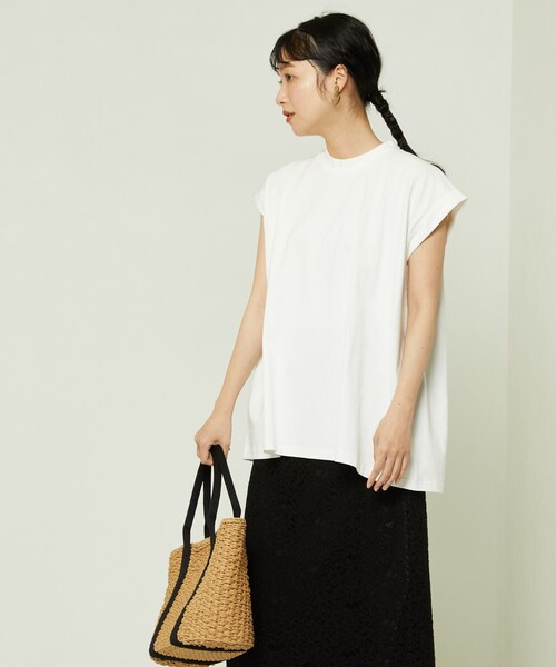 FREAK'S STORE（フリークスストア）の「▽mact × FREAK'S STORE/マクト 別注フレンチスリーブトップス（Tシャツ/カットソー・レディース・ベージュ/ホワイト/ブラック・ﾌﾘ-）」の11枚目の写真