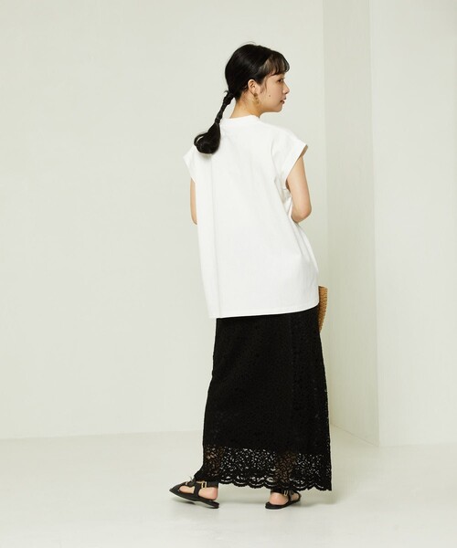 FREAK'S STORE（フリークスストア）の「▽mact × FREAK'S STORE/マクト 別注フレンチスリーブトップス（Tシャツ/カットソー・レディース・ベージュ/ホワイト/ブラック・ﾌﾘ-）」の13枚目の写真