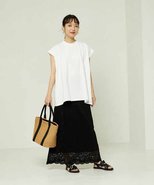 FREAK'S STORE（フリークスストア）の「▽mact × FREAK'S STORE/マクト 別注フレンチスリーブトップス（Tシャツ/カットソー・レディース・ベージュ/ホワイト/ブラック・ﾌﾘ-）」の15枚目の写真