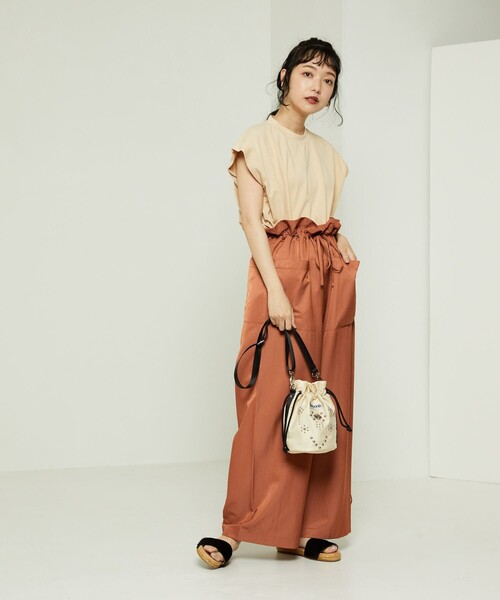 FREAK'S STORE（フリークスストア）の「▽mact × FREAK'S STORE/マクト 別注フレンチスリーブトップス（Tシャツ/カットソー・レディース・ベージュ/ホワイト/ブラック・ﾌﾘ-）」の19枚目の写真