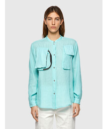 DIESEL | レディース シャツ リネン ノーカラー ボクシーフィット(シャツ/ブラウス)