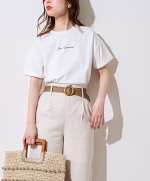 natural couture | 袖口ロールアップシルケットロゴT(Tシャツ/カットソー)