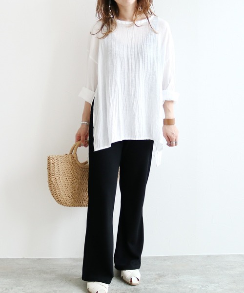 reca（レカ）の「リラックスフレアパンツ（その他パンツ・レディース・ベージュ系その他/ブルー系その他/ブラック・FREE）」の13枚目の写真