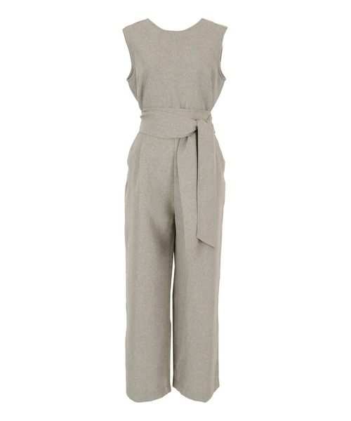 titivate（ティティベイト）の「ウエストリボン付きオールインワン（つなぎ/オールインワン・レディース・サンドベージュ/グレイッシュベージュ/ブラック/ライトカーキ・S/PS(XS－S)/M/L）」の7枚目の写真