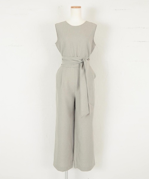 titivate（ティティベイト）の「ウエストリボン付きオールインワン（つなぎ/オールインワン・レディース・サンドベージュ/グレイッシュベージュ/ブラック/ライトカーキ・S/PS(XS－S)/M/L）」の18枚目の写真